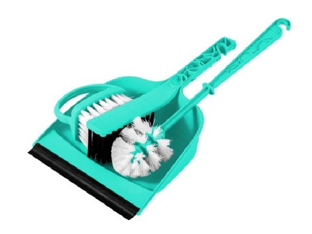 Набор для уборки Disco (щетка-утюжок, ершик для унитаза, щетка-сметка с совком) аквамарин